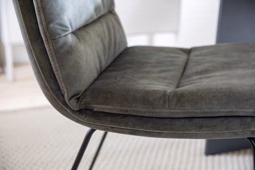 Armlehnstuhl Jukka - Stoff, Champagner, Stativ, Schwarz, Drehbar