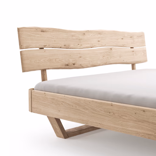 Bettgestell 1660 - Liegefläche ca. 180x200 cm, Wildeiche bianco, sandgestrahlt