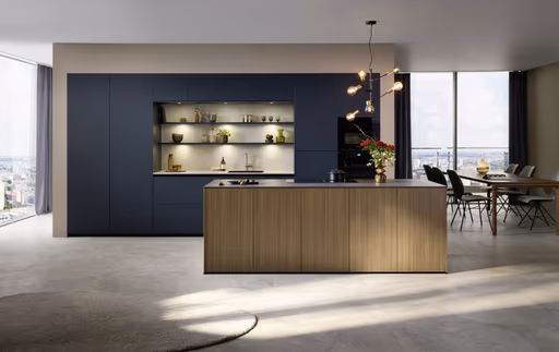 Inselküche 51.230 CO 1V1 525, Rillenoptik Eiche dunkel 