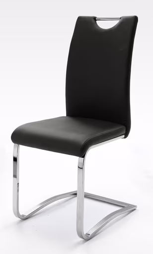 Freischwinger - Kunstleder, Schwarz, Chrom