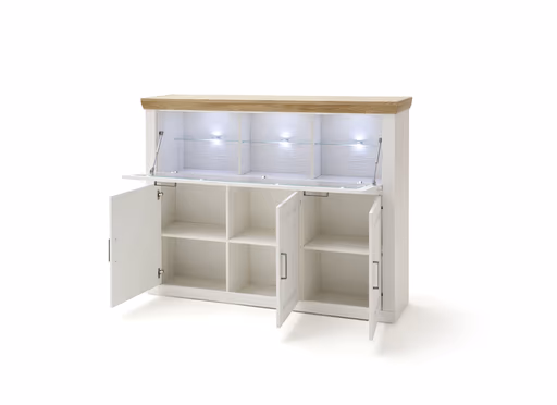 Highboard - mit Beleuchtung, Pinie Nachbildung