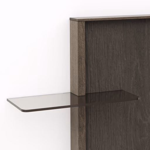 Wandregal Saratoga - rechtsseitig, Buche massiv, silbergrau geölt