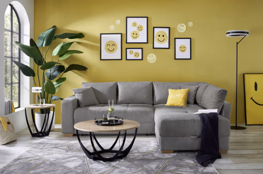 Beistelltisch - Ø/H ca. 50x50 cm, Artisan Eiche Nachbildung, Schwarz