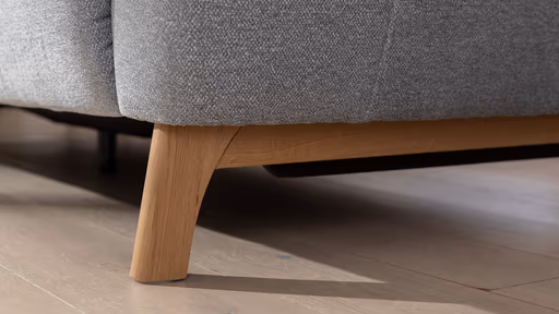 Sofa Nevin - 2,5-Sitzer inkl. Sitzvorzug (motorisch) und Kopfpolsterverstellung, Stoff, Silbergrau