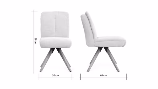 Stuhl Evania - Dreh und Relax-Funktion, niedriger Rücken, Stoff, Creme