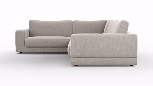 Ecksofa Juni - Ecke links mit 2,5-Sitzer, Stoff, Hellgrau