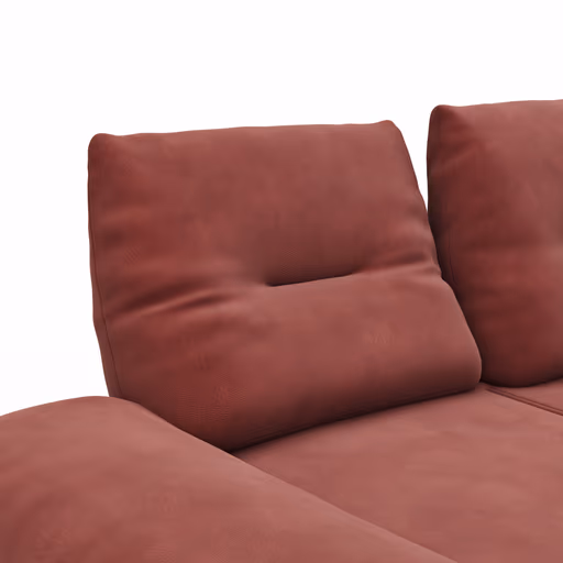 Sofa Lucero - 2,5-Sitzer inkl. Rückenlehne verstellbar, Leder, Weinrot