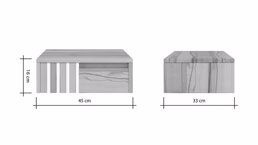  Nachtkonsole Tigris - links, Kernbuche massiv, geölt