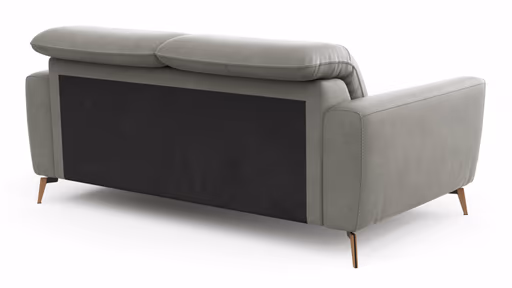 Sofa Tulsa KV - 2,5-Sitzer, inkl. Kopfteilverstellung, Leder, Graubeige