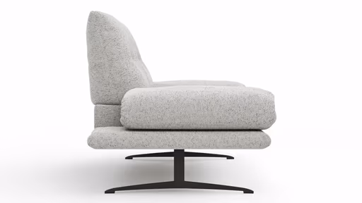 Sofa Lucero 2.0 - 2-Sitzer inkl. Drehsitz, Rollout-Armlehne und Sitztiefe verstellbar, Stoff, Offwhite