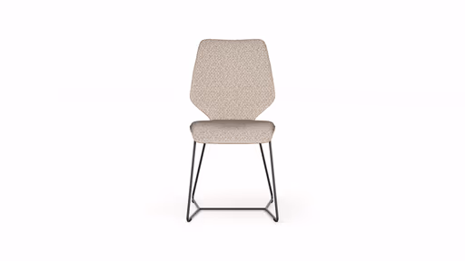 Stuhl Penthouse - Stoff, Hellgrau, Leder, Steingrau, Kufen, Anthrazit