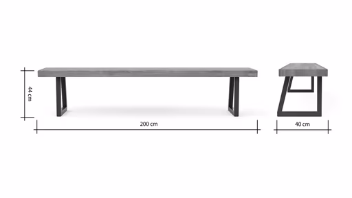 Holzbank Clifton - Breite ca. 200cm, Wildeiche massiv, natur