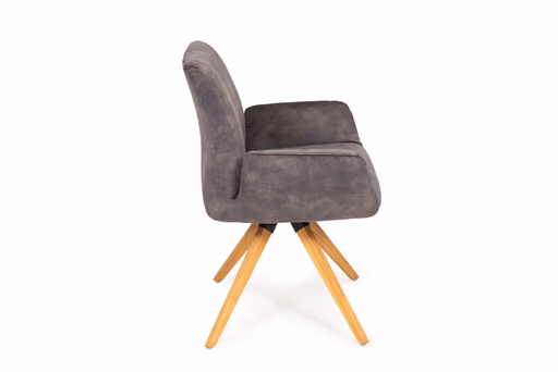 Armlehnstuhl - drehbar, Stoff, Dunkelgrau