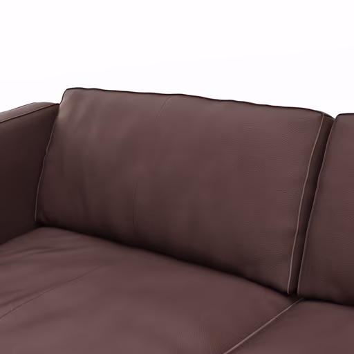 Sofa Aprino 3 - 3,5-Sitzer L, Dickleder, Dunkelbraun, Armlehne Kissen
