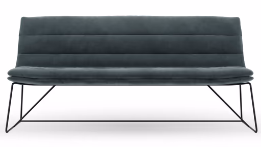 Bank Jukka - B ca. 200 cm, Stoff, Jade, Kufe, Schwarz