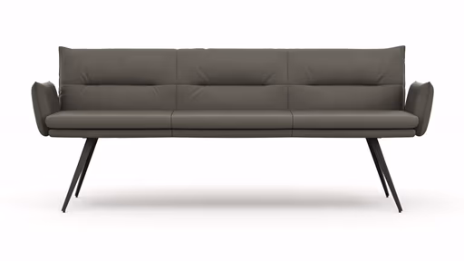 Bank Coscino - 3,5-Sitzer, inklusive Armlehnen, Leder, Schlamm