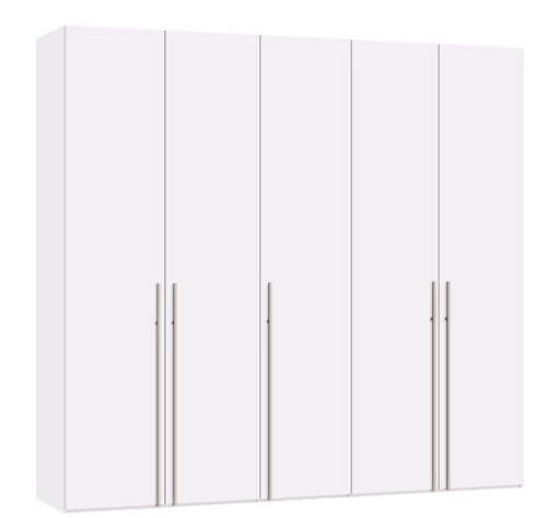 Drehtürenschrank JOIN IT- B ca. 252 cm,  Weiß, Glas, Weiß