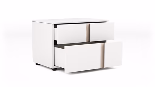 Nachttisch Loretto - Lack matt, Weiß