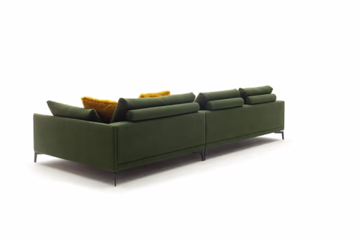 Ecksofa Cuneo - 2,5-Sitzer, Longchair rechts, Stoff, Grün