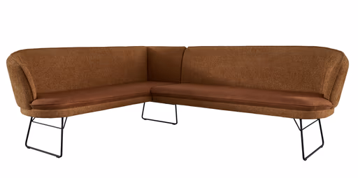 Eckbank Calvia - Breite ca. 185x233 cm, Stoff, Curry