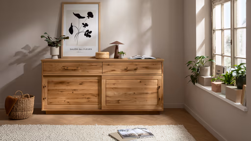 Sideboard Oreia - Wildeiche massiv, natur geölt