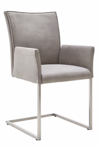 Armlehnstuhl Floriana - Stoff, Hellgrau