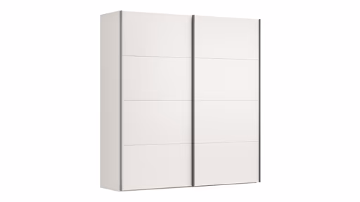 Schwebetürenschrank Viana - B ca. 212 cm, Lack, Weiß