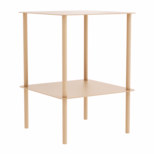 Beistelltisch Dagny - BHT ca. 40x55x40 cm, Quadratisch, Metall, Beige