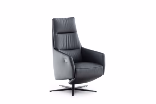 Relaxsessel Leopold - Größe L, inkl. Relaxfunktion (motorisch, AKKU), Leder, Schwarz
