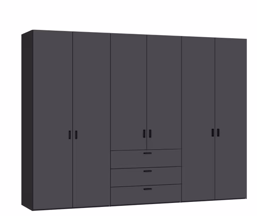 Drehtürenschrank JOIN IT- B ca. 303 cm, Schwarz, Anthrazit