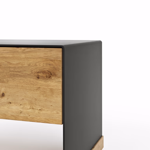 Nachtkonsole Baltimore - Rechts, Wildeiche massiv, Metall