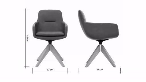 Armlehnstuhl Macano - drehbar, Leder, Olive