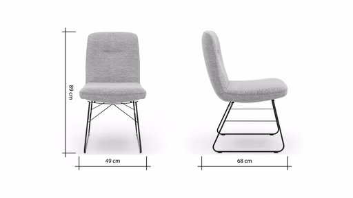 Stuhl Kamari - Stoff, Graubeige