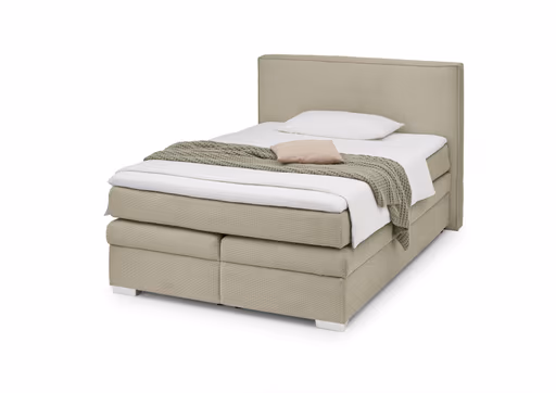 Boxspringbett- Liegefläche ca. 140x200 cm, Stoff, Taupe