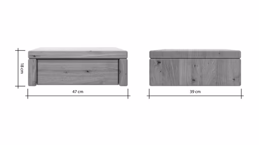 Nachttisch 1660 - Wildeiche massiv, geölt