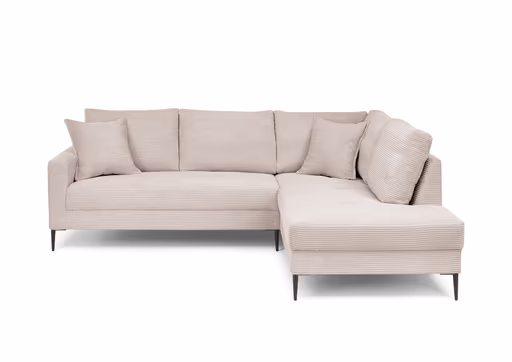 Ecksofa - 3-Sitzer, Ecke rechts, Stoff, Rosa