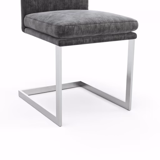 Freischwinger Valloni - Stoff, Dunkelgrau