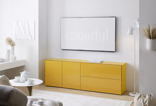 Lowboard - B ca. 181 cm, Goldgelb