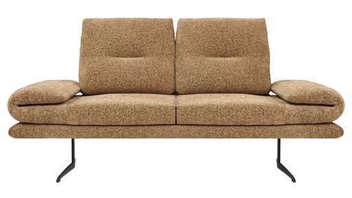 Sofa Lucero 2.0 - 2-Sitzer klein inkl. Rückenlehne, Stoff, Cognac
