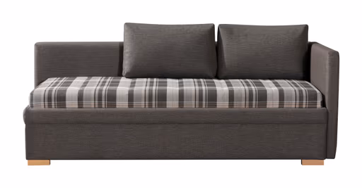 Einzelliege - mit Bettkasten, Stoff, Karo