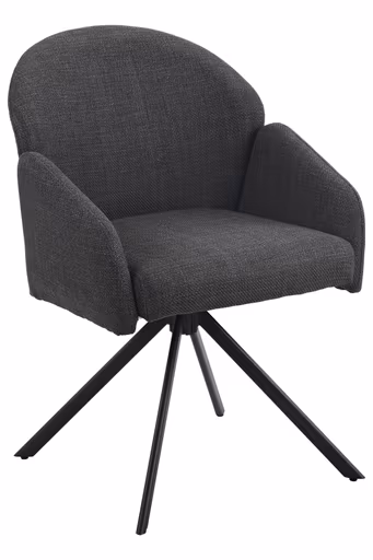 Armlehnstuhl - drehbar, Stoff, Anthrazit-Schwarz