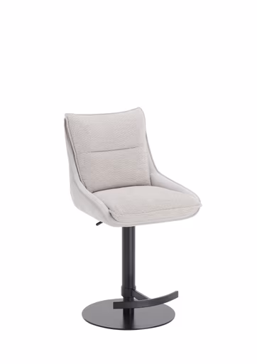 Barhocker MANDY - höhenverstellbar, Stoff, Silbergrau