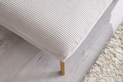 Sofa Maryville - 2,5-Sitzer mit Eckelement und Abschlussteil medium rechts, inkl. Kopfteil verstellbar, Stoff, Beige