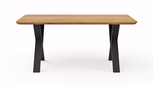 Esstisch Belfast - LB ca. 180x100 cm, Eiche massiv, X-Gestell asymmetrisch