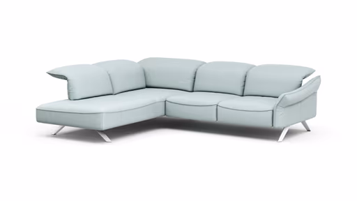 Ecksofa Bormio - Ecksofa links mit 2,5-Sitzer inklusive Fußteilverstellung motorisch, Sitztiefen und Kopfteilverstellung, Leder, Jade