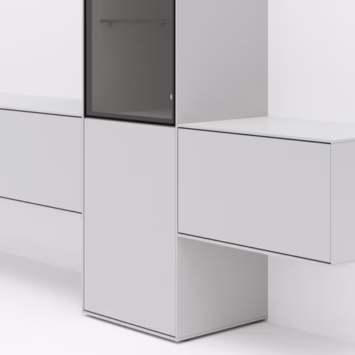 Wohnwand Medio - Lack, Weiß