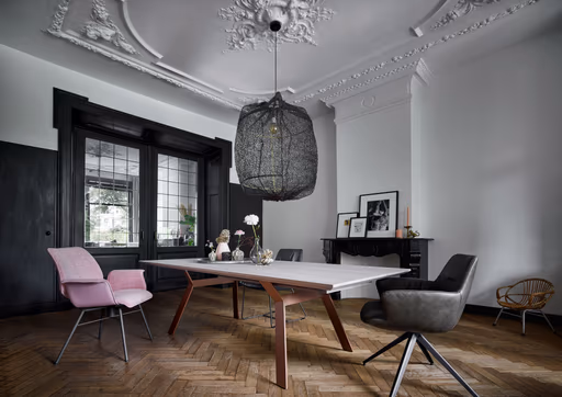 Armlehnstuhl Pegara - Leder, Ash, Gestell, Anthrazit