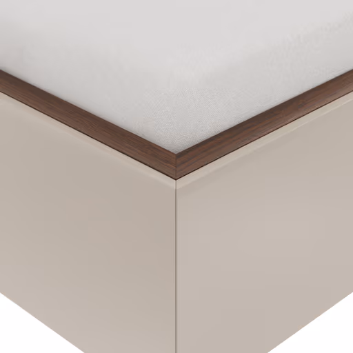 Bettanlage Matera - Liegefläche ca. 180x200 cm, Lack, Muschelgrau, Wildeiche, Coffee