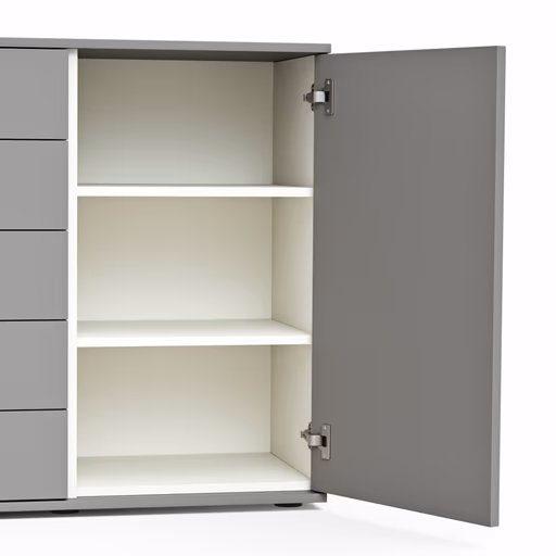 Kommode Viana - Holzwerkstoff, Steingrau