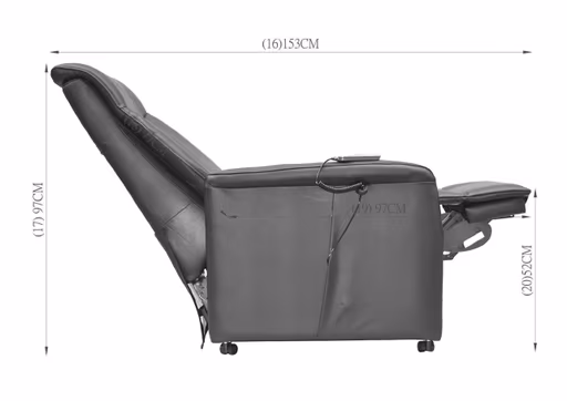 TV-Sessel MITCH - Relaxfunktion, Kunstleder, Schwarz